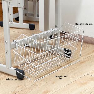 Student Desk Book Storage Rack Bag under Table Shelf Middle High School Stationery Organizer Modern Simple Iron Rectangle Shelf