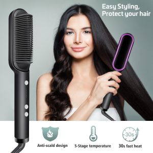 GXY Multifunctional Hair Straightening Heat Hair Ceramic Curler Electric Straightener Hot Comb Hair Care Beard Straightener