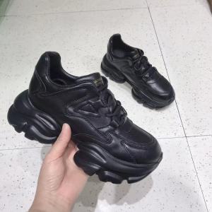 Womens Dad Shoes Spring 2025 New Style Thick Bottom Heightening Sports White Summer Breathable Genuine Leather Casual Shoes