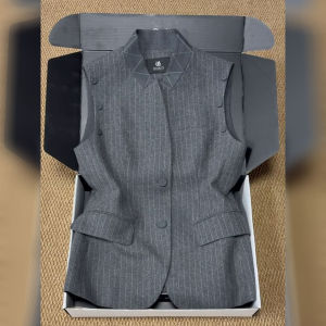 DANTING | Luxurious Minimalist Stripe Grey Sleeveless Womens Vest Autumn New