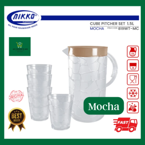 Pitcher 1.5L with 4pcs Cups Set | Acrylic Pitcher | Pitsel with baso gift giveaway exchange gift - Nikko #819