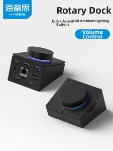 Hagibis | Trạm Docking Station 11-in-1 Có Núm Xoay Âm Lượng Xuất 2 Màn Hình 4K