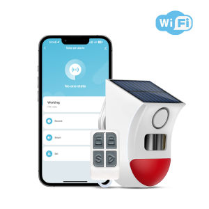 Tuya WiFi 2in1 Solar Siren Alarm 120dB Wireless Outdoor Security Alarm Detector Waterproof PIR Motion Sensor Siren for Home Farm