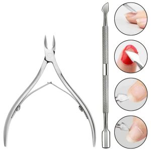 1/2/4/6pcs Professional Stainless Steel Nail Cutter Scissor Nippers Multifunctional Cuticle PusherErgonomic Design for Manicure