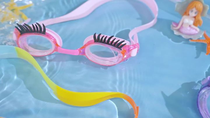 Konohan 2 Pieces Kids Swim Goggles Eyelashes Swim Goggle No Slip Leak Girl Goggles Anti Fog UV Goggles for Lash Extensions