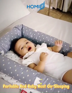 HOMIE Portable Bed Baby Nest Co-Sleeping/Ultra Soft & Breathable Cotton/Perfect for Bassinet & Cribs