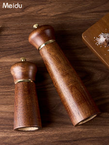 Wooden Hand-Cranked Pepper Grinder Retro Style Kitchen Storage Jar for Black Pepper And Sea Salt Home Use Cooking Tool
