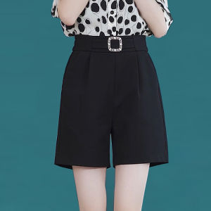 Spring Autumn Summer Thin Section Casual Plus Size Womens Pants High Waist Straight Leg Shorts Loose Fit Polyester Fiber