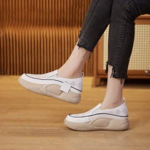 MENGMIAN | Perforated Round Toe Soft Bottom Summer Loafer