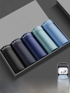 MiiOW | กางเกงบ็อกเซอร์ชายผ้าฝ้ายแท้ MiiOW ทรงสี่เหลี่ยมบางระบายอากาศได้ดี กางเกงขาสั้นทรงเอวกลาง 4 ตัว