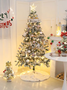 Christmas Tree Decoration Home Use Artificial Snow Scene Setup with Light Festive Atmosphere Display Piece Holiday Ornament