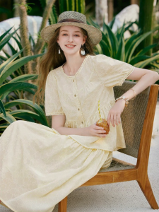XIANGYING | French Style Gentle Floral Print Suit Skirt