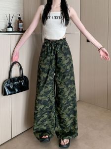 กางเกงยีนส์ขากว้างเอวสูงสไตล์ย้อนยุคสไตล์อเมริกันสำหรับผู้หญิง กางเกงขายาวทรงตรงหลวมๆ ทรงสลิมฟิต ฤดูใบไม้ร่วง 2025 ใหม่