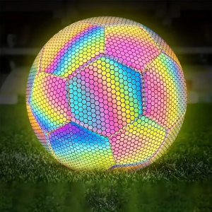 1PC Size 5 Reflective Soccer Ball Luminous Colorful Training Football for Indoor And Outdoor Use