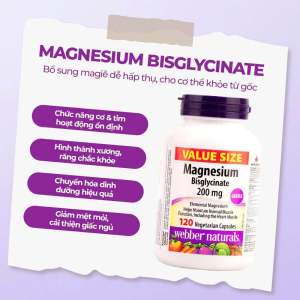 Viên uống Magnesium Bis•Glycinate 200mg Webber Naturals