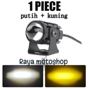 Lampu tembak Laser LED D2 mini 2 warna High low putih kuning waterproof + saklar on on off universal