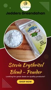 Greendahan Stevia Blend (with Erythritol) Powdered +2x sugar Sweetness 500g - Keto friendly Sweetener NO MALTODEXTRIN