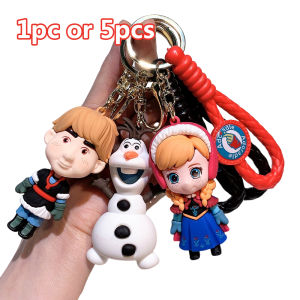Disney Frozen Keychain Set - Elsa & Anna Character Doll Keyrings Cute Princess Pendants for Bags & Backpacks (Gift)