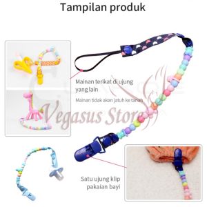 Tali Rantai Gantungan Empeng Bayi Pacifier Clip Tali Empeng Dot BPA Free untuk Anak Bayi -Vegasus
