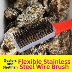ZHENTAIYUAN | Stainless Steel Manual Cleaning Brush for Seafood with Long Handle