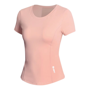 Womens Yoga Fitness Sports Set Short Sleeve Thin Professional Exercise Top with Chest Pad Quick Dry Large Size Gymwear