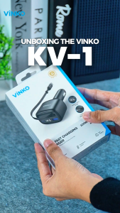VINKO KV-1 100W Car Charger Fast Charging Build-in Retractable 70cm Type-C Cable for Laptop