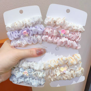 Flower Bow High Elasticity Hair Tie Ponytail Bun Kids Hair Accessories