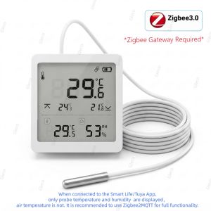 Zigbee Temperature Humidity Meters Optional With Probe LCD Digital Display Thermometer Hygrometer For Pool Fridge Freezer MQTT