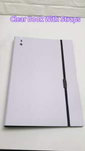 Clear Folder with Straps Long Clear Book 30Pages Portfolio Organizer Display Book School 36X26CM