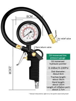 ANENG | 2026 New Tire Pressure Gauge 220psi Gauge Car Tire Pressure Monitor Tyre Inflator with Flexible Hose ForCar Truck Motorcycle