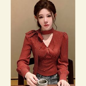 SHANGSHA | French Style Unique Age Reducing Chic Blouse