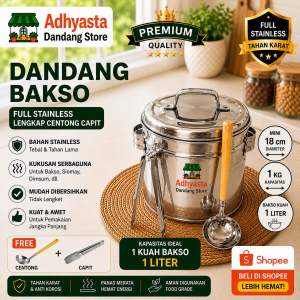 Dandang Bakso Stainles mini 18cm Centong Capit Murah COD