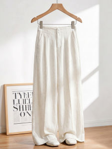 LANQIONG | Quần Short Beige Linen Chân Rộng Cao Waist Slim Thẳng Nhẹ và Drape Mới Hè 2026