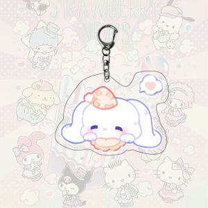 Adorable Anime Keychain Student Bag Decorations Acrylic Keyring Creative Gift Activity Small Prize Three Lillies Surroundings