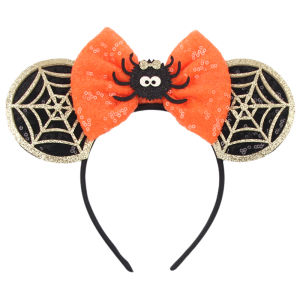 Cartoon Halloween Ghost Mickey Mouse Ears Headband Cosplay Mickey Mouse Hairband Pumpkin Decoration Kids Party Hair Accessories