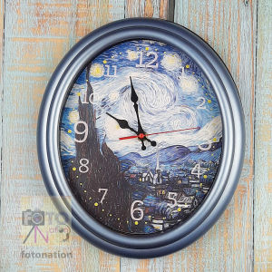 Chiming Melody Wall clock (Art Series: Starry Night Vincent Van Gogh) for the art lover. Hourly melody alarm clock