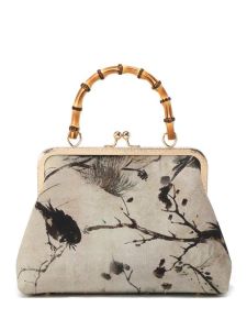 กระเป๋าสะพายไหล่แบบมีซิปสำหรับผู้หญิง กระเป๋าผ้าซาตินลายดอกไม้สไตล์จีนใหม่ กระเป๋าถือแบบมีหู กระเป๋าสะพายข้างแบบขวาง กระเป๋าสะพายข้างแบบมีซิป