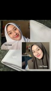 Jilbab Voal Segi Empat / Jilbab Sekolah Voal Premium 110 x 110 Jahit Tepi