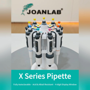 JOANLAB Adjustable Micropipette Autoclavable 4-Digit Display Independent Adjustment Wheel Lab Pipette with Pipette Tips