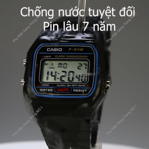 Đồng Hồ Quân Khu F91 Pin Lâu 7 năm Chống Nước Tuyệt Đối Chuông To Đèn Sáng Made In Malaysia 3