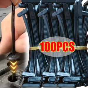 100Pcs Universal Nylon Cable Tie Buckle Auto Fastener Screw Replacement Clip Car Fender Trunk Engine Guard Panel Wire Management Secure