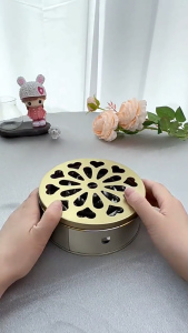 Anti-mosquito Metal Tray Portable Mosquito Coil Tray With Handle Mosquito Coil Holder Repellent Incense Plate Sandalwood Rack 蚊香盘