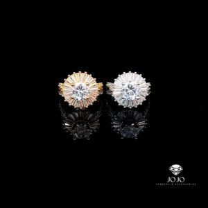 N1269 Nhẫn nữ đính đá baguete cao cấp sáng lấp lánh JOJO