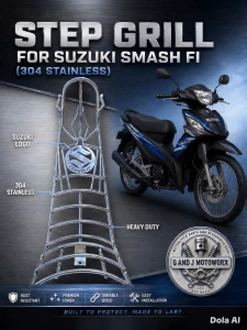 SUZUKI SMASH 115 FI STEPGRILL 304 STAINLESS - FREE BOLTS