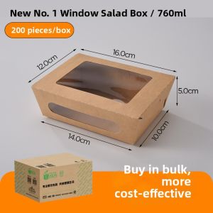 Disposable Paper Takeout Box with Window