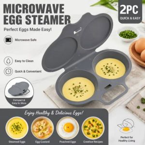 Aitemay 2pcs Microwave Egg Steamer Food Grade PP Plastic Egg Poacher Mold Kitchen Cooking Gadget For Breakfast