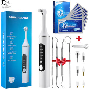 Afdeal | Electric Tooth Polisher Rechargeable Dental Scaler Plaque Stains Calculus Tarter Remover Cleaner With 9D Teeth Whitening Strips