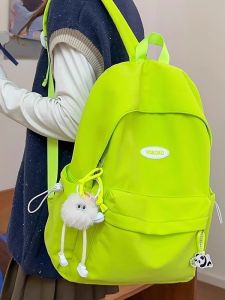 OUDENGPAI | Túi xách nữ màu xanh lá cây Túi xách học sinh Túi xách hai vai nhẹ dung tích lớn Túi xách nữ phong cách INS