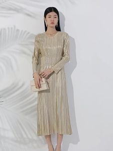 40916 One Size (45-75kg) Stamped Long Sleeve Spring Stretchy Skinny WomenS Bottom Long Dresses