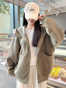 NIANDAIJINGDIAN | Zip Hoodie Jacket Early Autumn Loose Fitting Slimming Casual